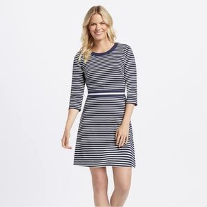 Draper James Stripes Persley Ponte Dress Nassau Navy Small